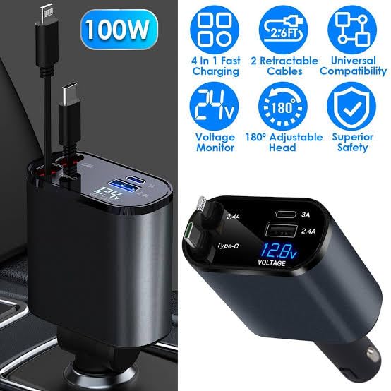 120 Volt Car Retractable Charger