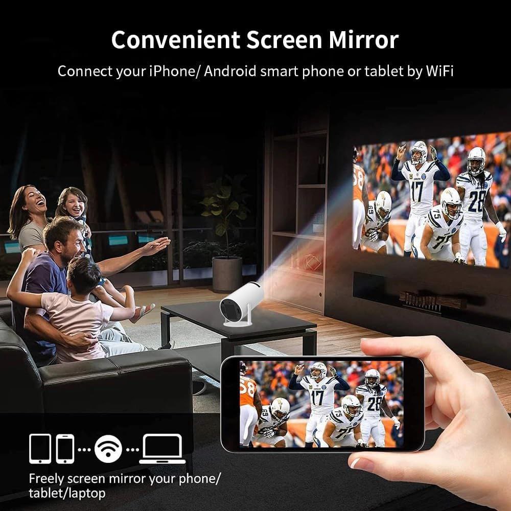 Andriod 5G Wifi Projector Home 4K Support With 4000Lm,1080P Smartphone Full Hd Portable Builtin Youtube Other Apps Auto Keystone 200″ Screen Compatible 4K Tv Stick (M9),White