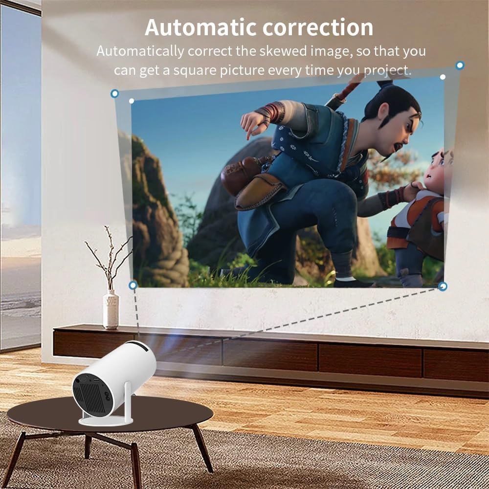 Andriod 5G Wifi Projector Home 4K Support With 4000Lm,1080P Smartphone Full Hd Portable Builtin Youtube Other Apps Auto Keystone 200″ Screen Compatible 4K Tv Stick (M9),White