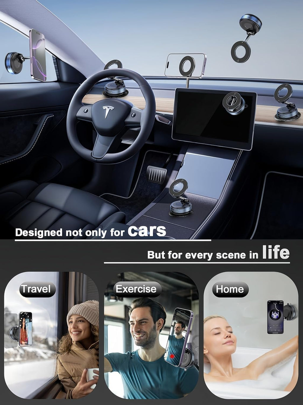 Magnetic Vaccum Suction Mobile Holder