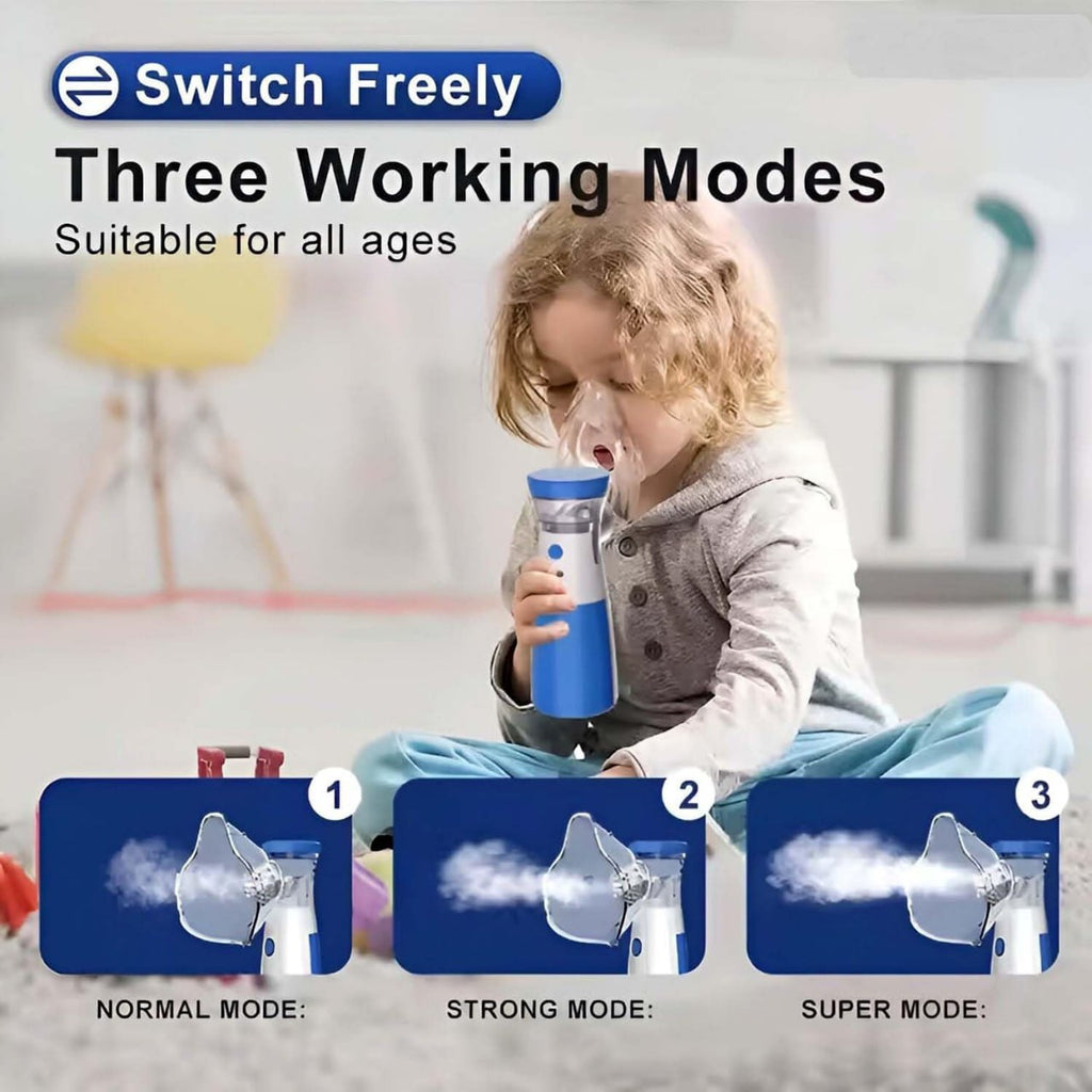 Portable Mesh Nebulizer - Rechargable Inhalation Device For adults & Kids