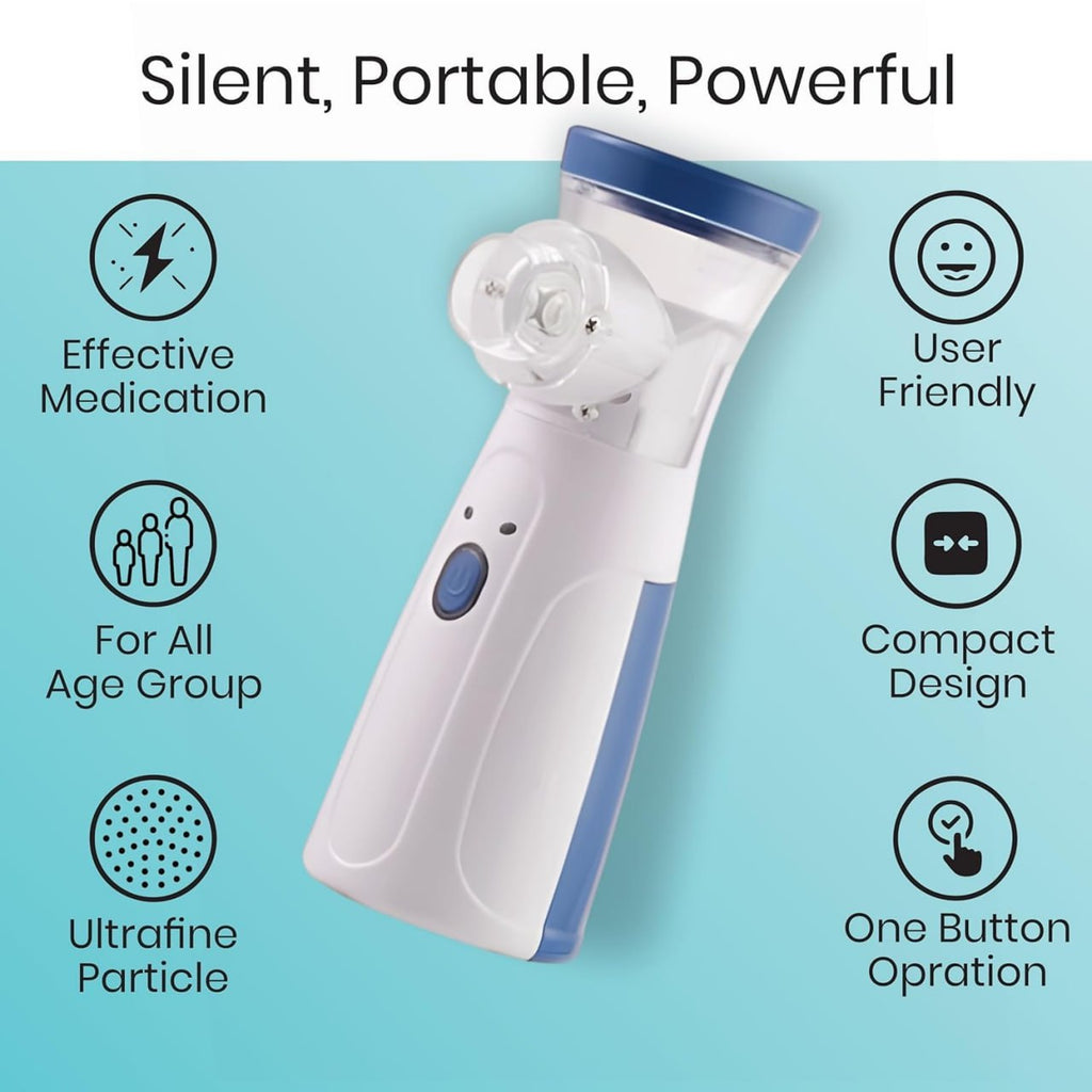 Portable Mesh Nebulizer - Rechargable Inhalation Device For adults & Kids